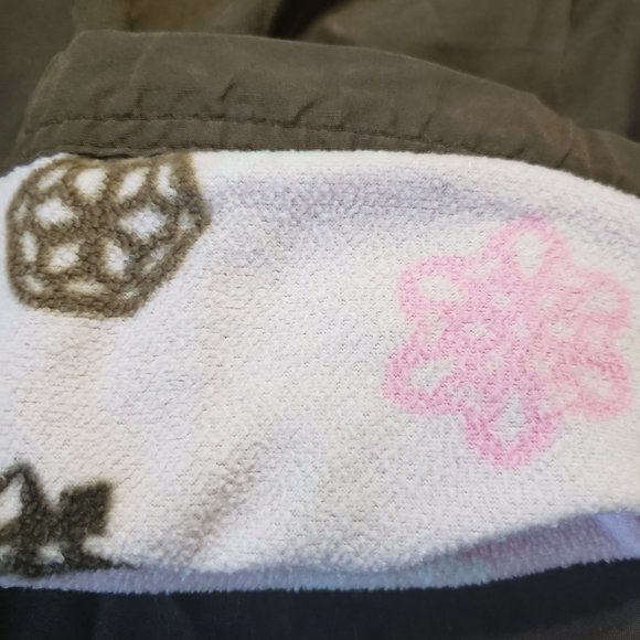 Cargo Pants Fleece Lined Inside Old Navy Brown Base Pink Accents 2T Size - Picture 3 of 4